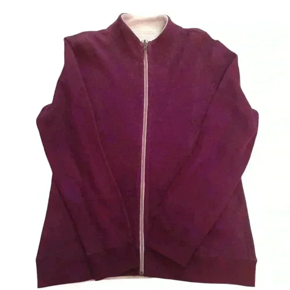 Orvis Signature Womens Large Reversible Magenta Full Zip Jacket - Picture 1 of 3
